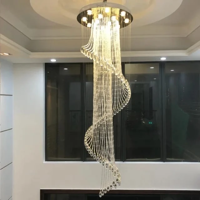 Warm glowing spiral chandelier